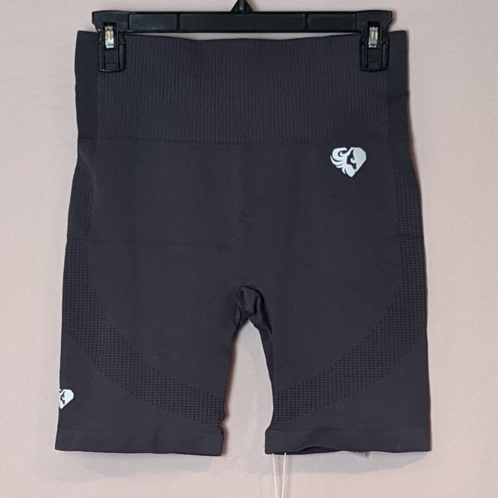 Women's Best Power Seamless Cycling Shorts in Charcoal Purple